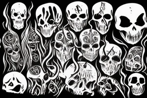 Deadly hallows with death eater sign Harry Potter tattoo idea