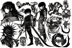 Guts from the anime Berserk tattoo idea