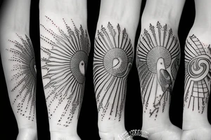 Bird next to sun tattoo idea