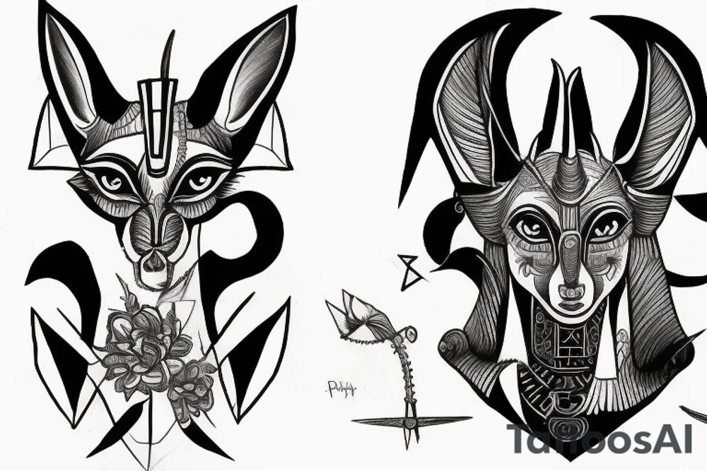 Anubis piramides tattoo idea