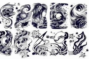 Aquarius and Leo combine together on the galaxy tattoo idea