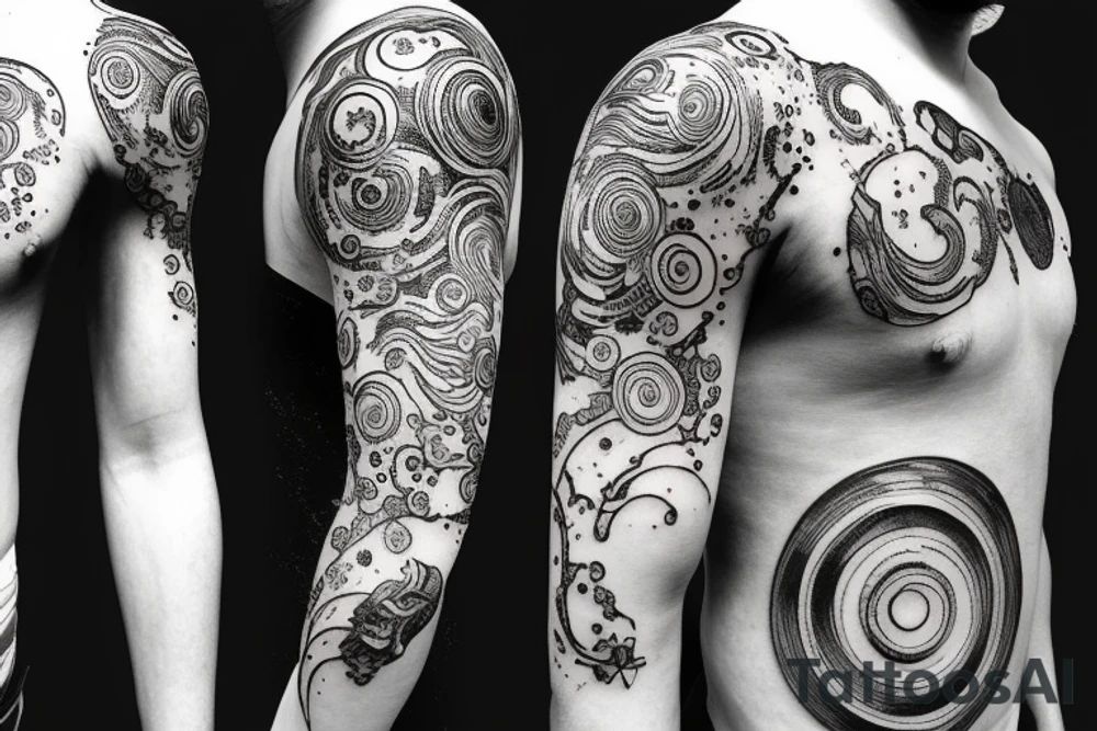 Aquarius and Leo combine together on the galaxy tattoo idea