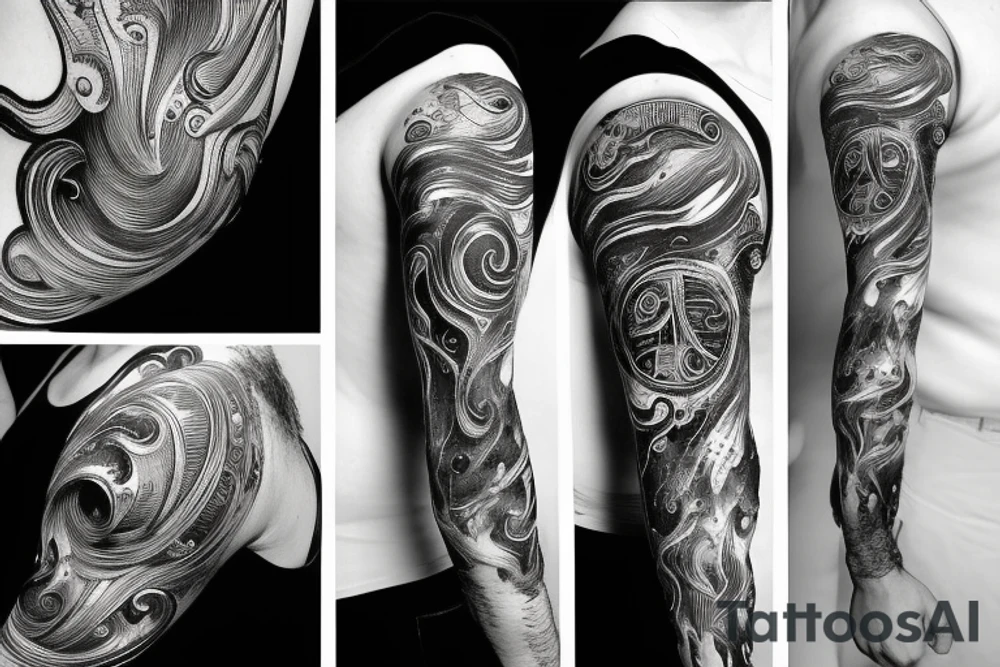 Aquarius and Leo combine together on the galaxy tattoo idea