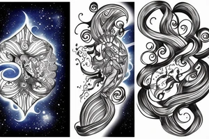 Aquarius and Leo combine together on the galaxy tattoo idea