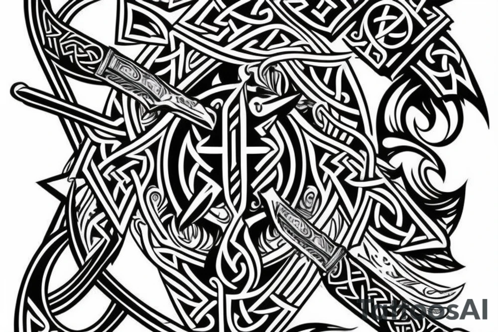 sword with Viking lettering on blade tattoo idea sword with Viking lettering on blade tattoo idea