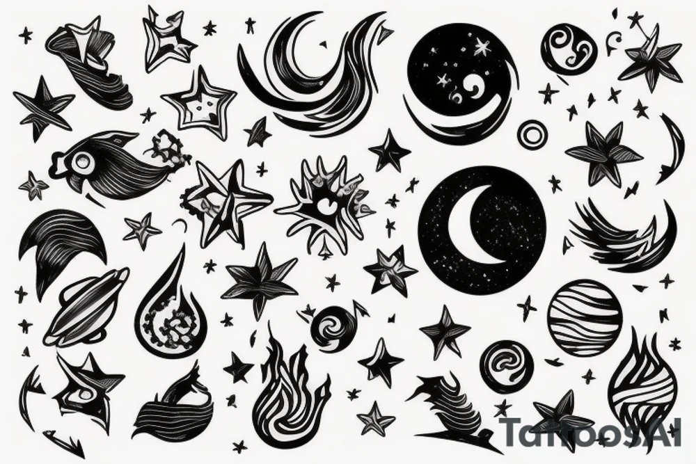 Aquarius and Leo combine together on the galaxy tattoo idea