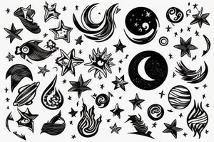 Aquarius and Leo combine together on the galaxy tattoo idea