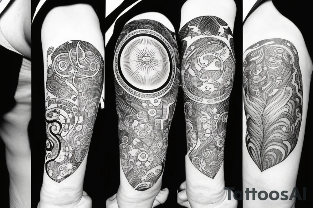 Aquarius and Leo combine together on the galaxy tattoo idea
