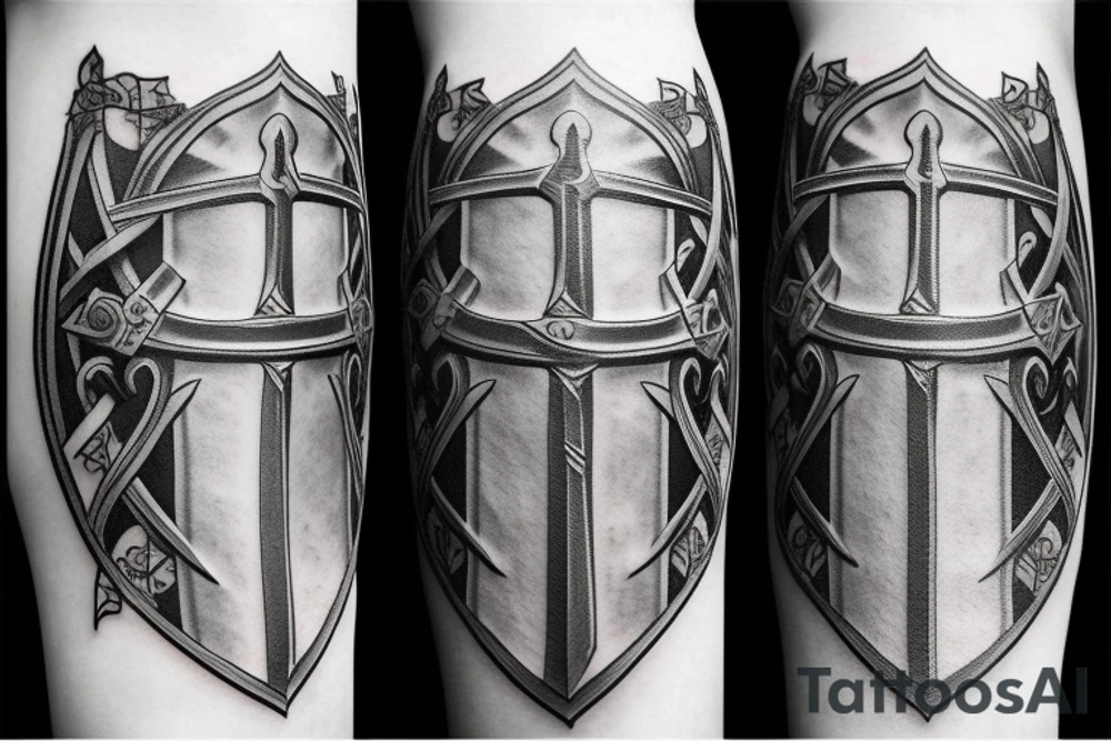 sword with Viking lettering on blade tattoo idea