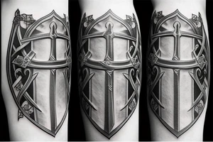 sword with Viking lettering on blade tattoo idea