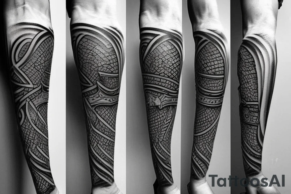 sword with Viking lettering on blade tattoo idea