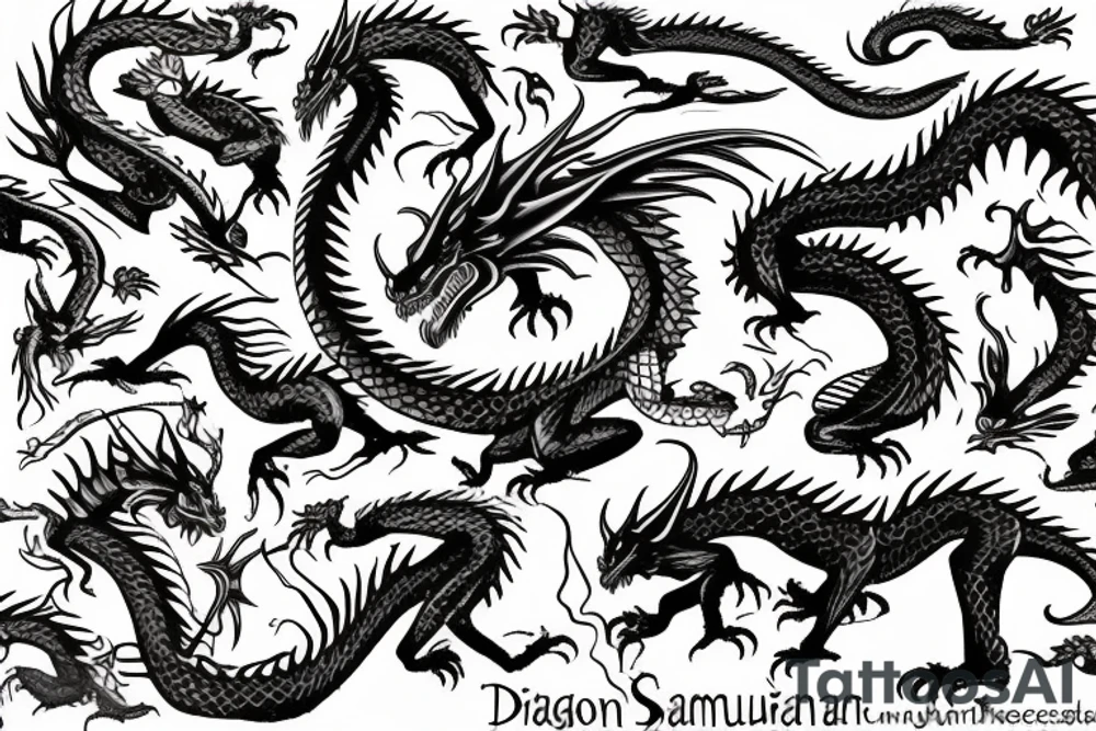 Dragon Samurái tattoo idea