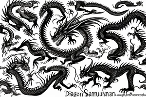 Dragon Samurái tattoo idea