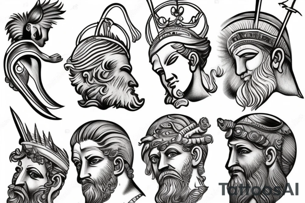 Brothers Ancient Greek gods tattoo idea