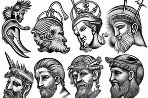 Brothers Ancient Greek gods tattoo idea