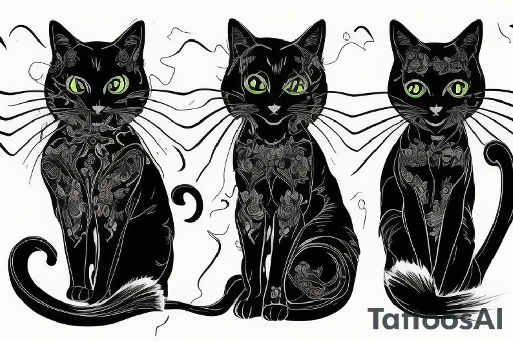 Two Black cat's tattoo idea