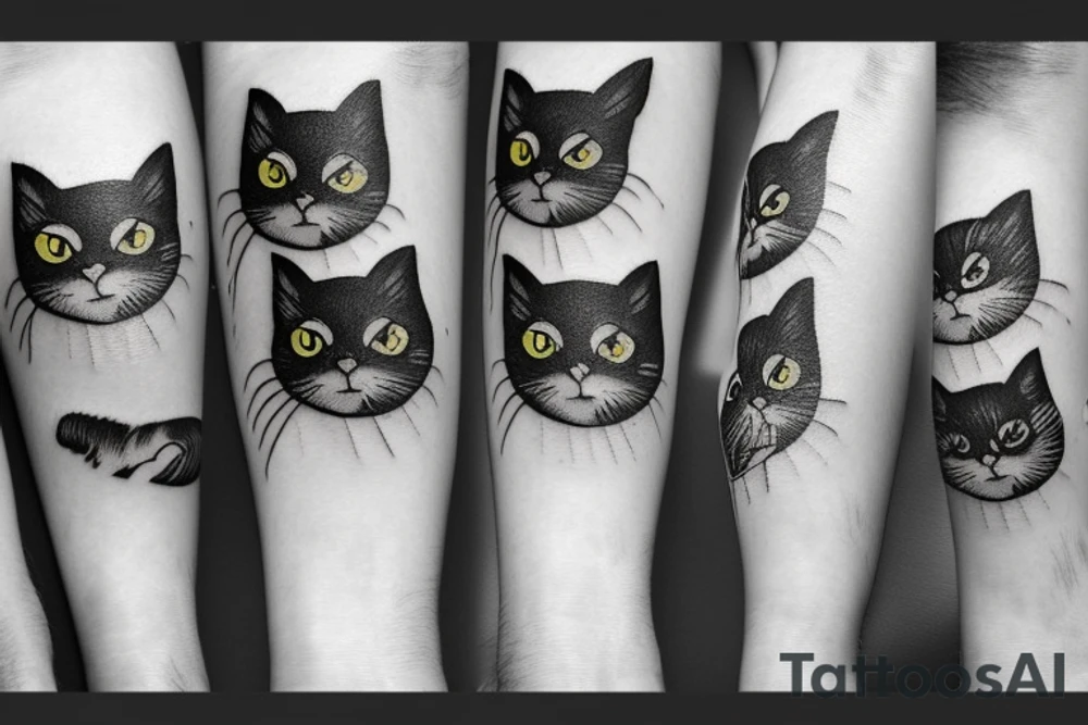 Two Black cat's tattoo idea
