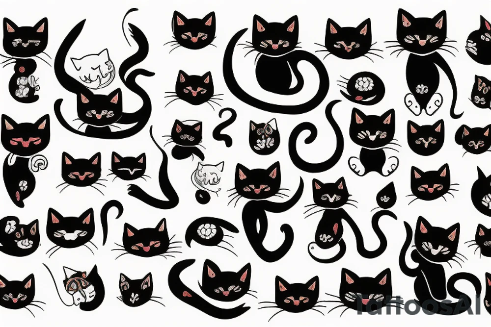 Two Black cat's tattoo idea