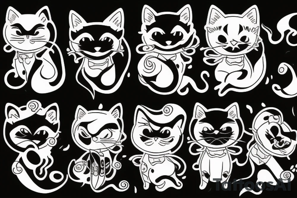 Two Black cat's tattoo idea