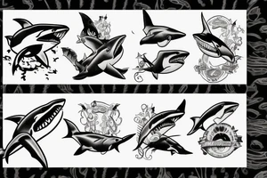 Attacking shark tattoo idea