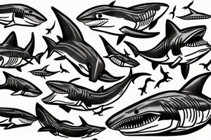 Attacking shark tattoo idea