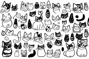 Outline of a fluffy cat sitting with it's back to you tattoo idea