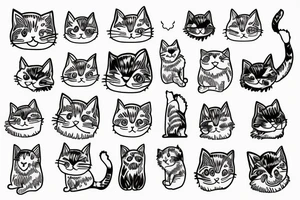 Outline of a fluffy cat sitting with it's back to you tattoo idea