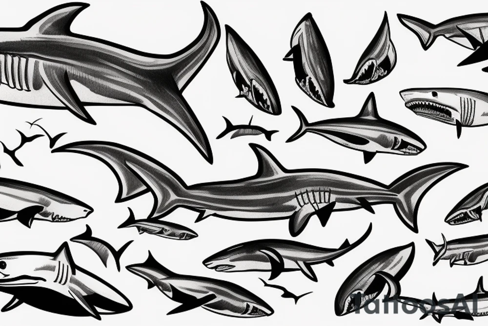 Attacking shark tattoo idea
