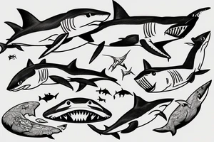 Attacking shark tattoo idea