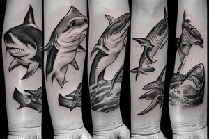 Attacking shark tattoo idea