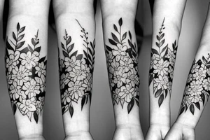 bouquet of flowers tattoo idea