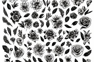 bouquet of flowers tattoo idea