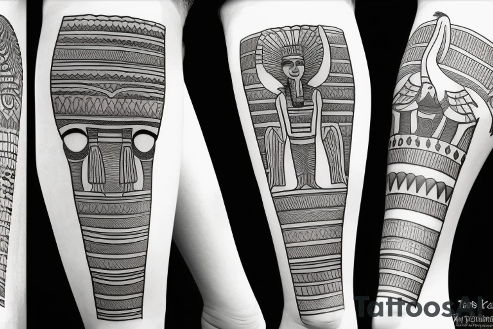 Egyptian tattoo on leg tattoo idea