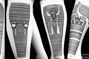 Egyptian tattoo on leg tattoo idea