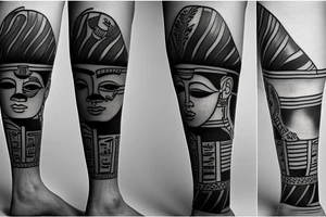 Egyptian tattoo on leg tattoo idea
