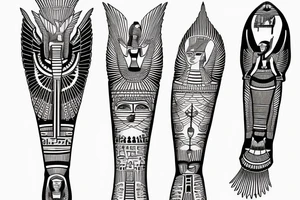 Egyptian tattoo on leg tattoo idea