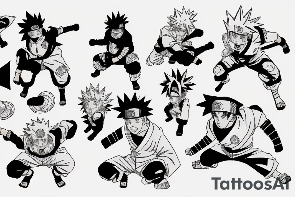 Naruto and goku fighting tattoo idea