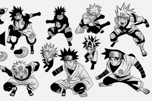 Naruto and goku fighting tattoo idea