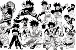 Naruto and goku fighting tattoo idea