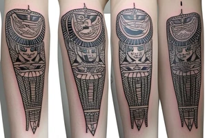 Egyptian tattoo on leg tattoo idea