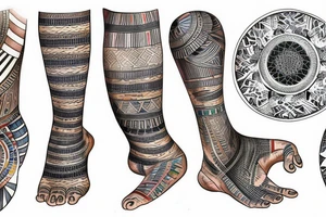 Egyptian tattoo on leg tattoo idea