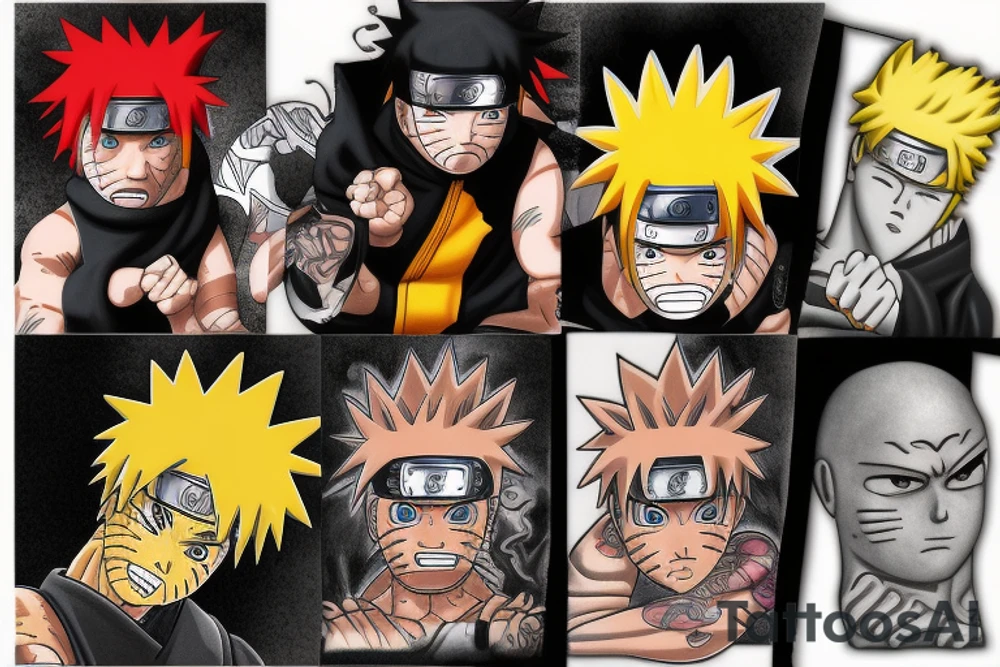 Naruto vs majin bo  fighting tattoo idea
