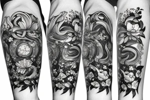Aquarius zodiac with magnolia flower tattoo idea