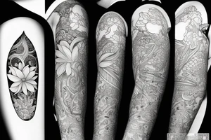 Aquarius zodiac with magnolia flower tattoo idea