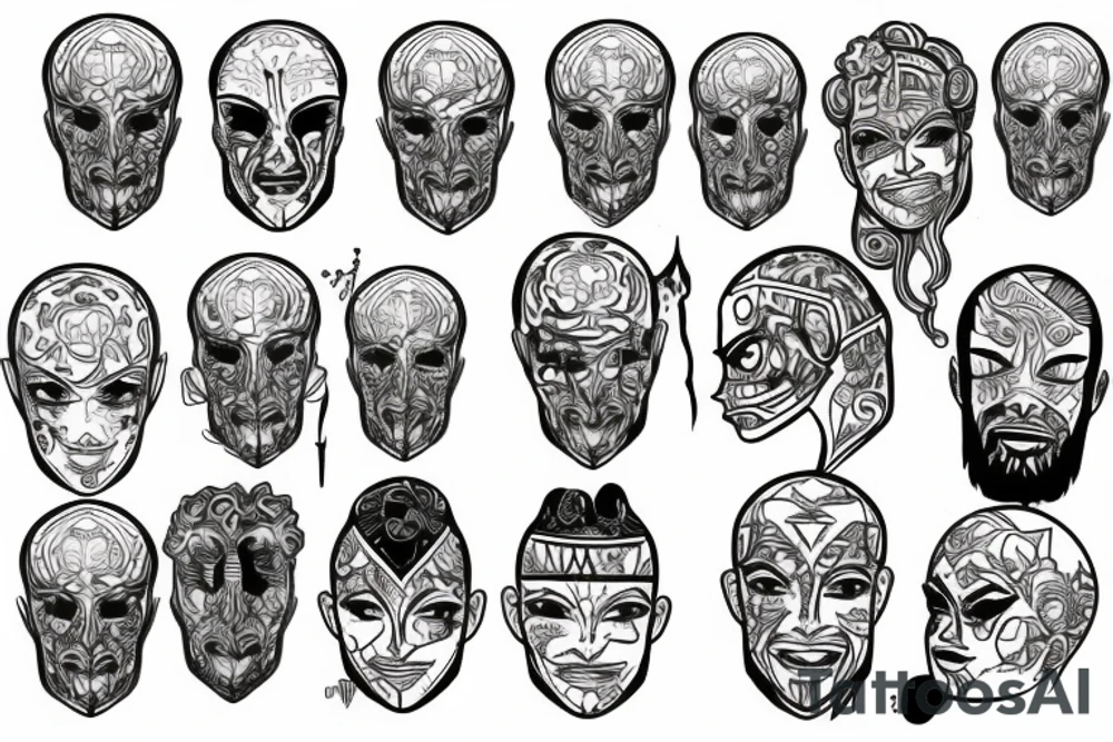 Imprisoned head tattoo idea