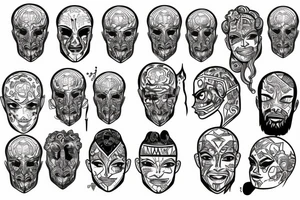 Imprisoned head tattoo idea