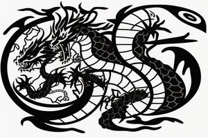 A knight fighting a dragon with the moon in the background tattoo idea