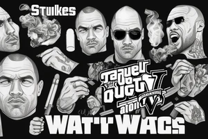 The rock smoking weed in GTA V tattoo idea