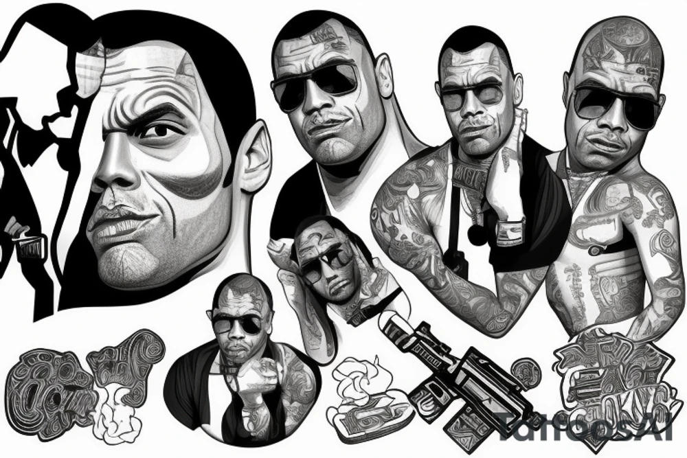 The rock smoking weed in GTA V tattoo idea