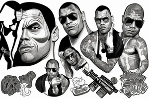 The rock smoking weed in GTA V tattoo idea